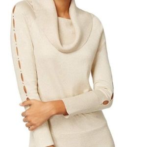 SWEATER WEATHER  Thalia Sodi Metallic Cowl-Neck